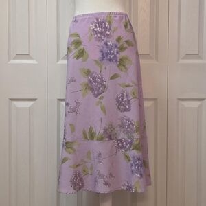 Y2K Prairie Cottagecore Lilac Floral Midi Skirt; Alfred Dunner, Size 16 (L - XL)